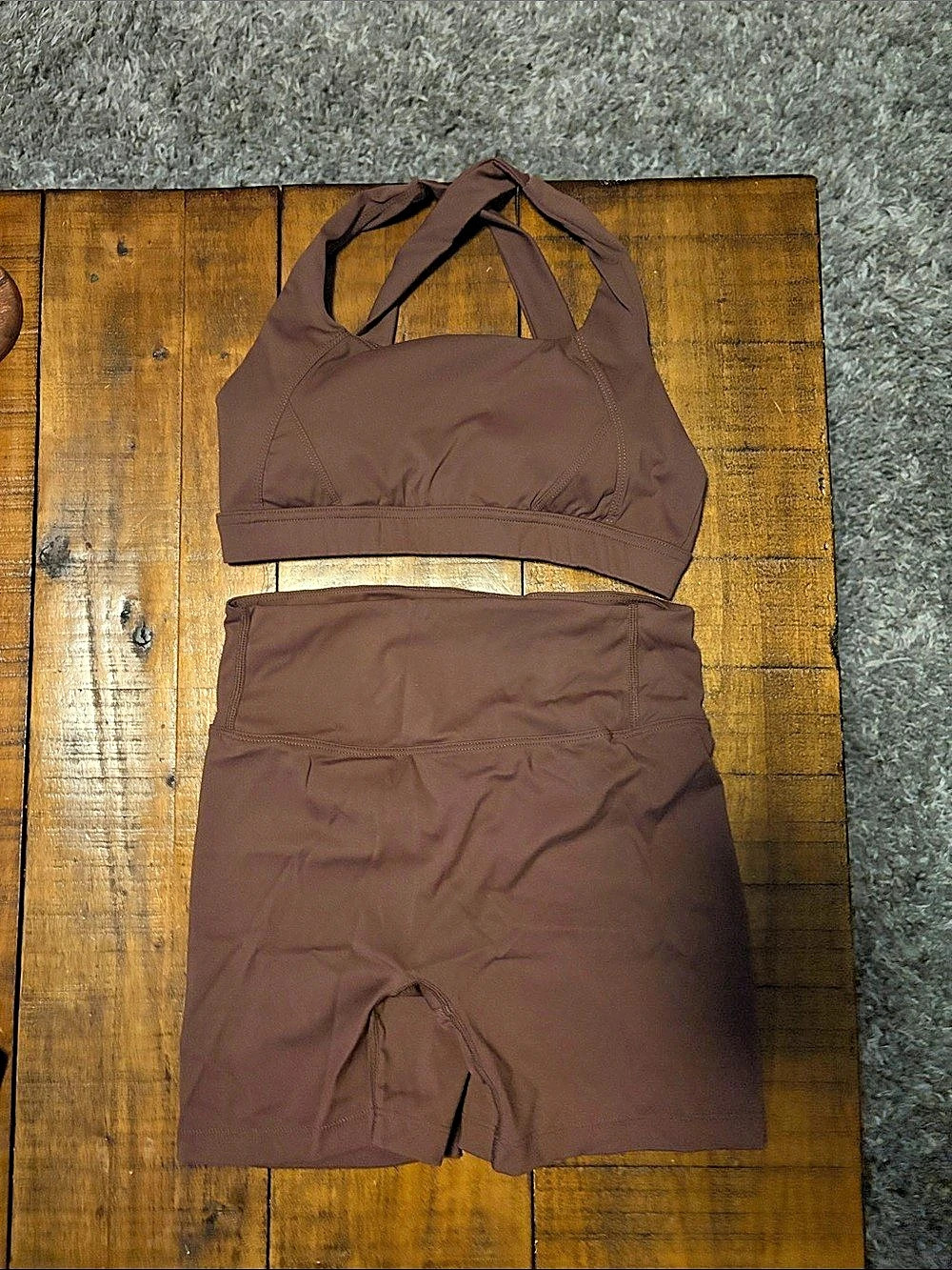 Brown Athletic Two-Piece Set